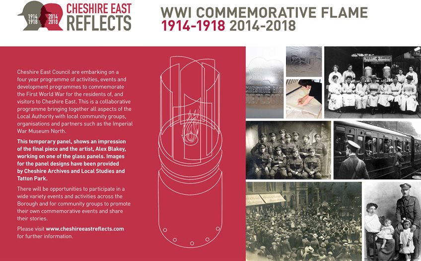 Commemorative flame panel