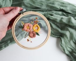 Hand Embroidery Workshop: Floating Flowers on Tulle