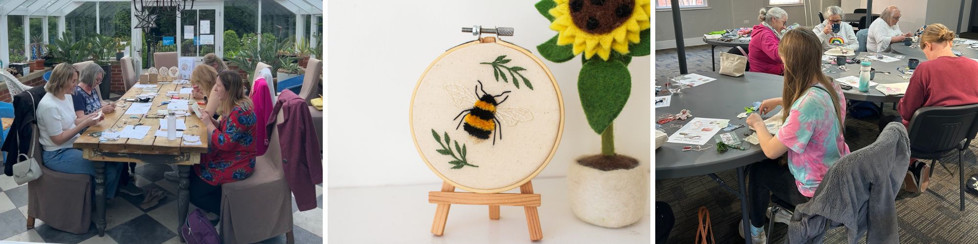 bee embroidery workshop